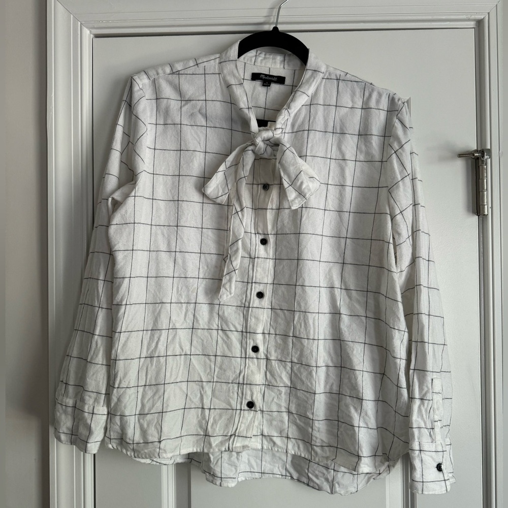 Madewell Flannel Bow Blouse
